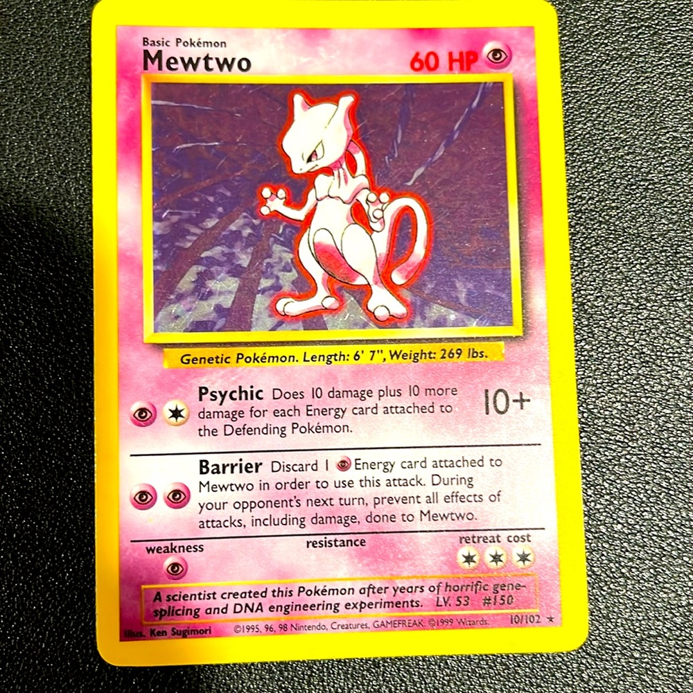 Mewteo Base Set 010/102 Decent/Good Condition